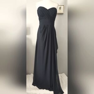 Bill Levkoff Prom Bridesmaid cocktail wedding dress women  size 8 Navy Blue